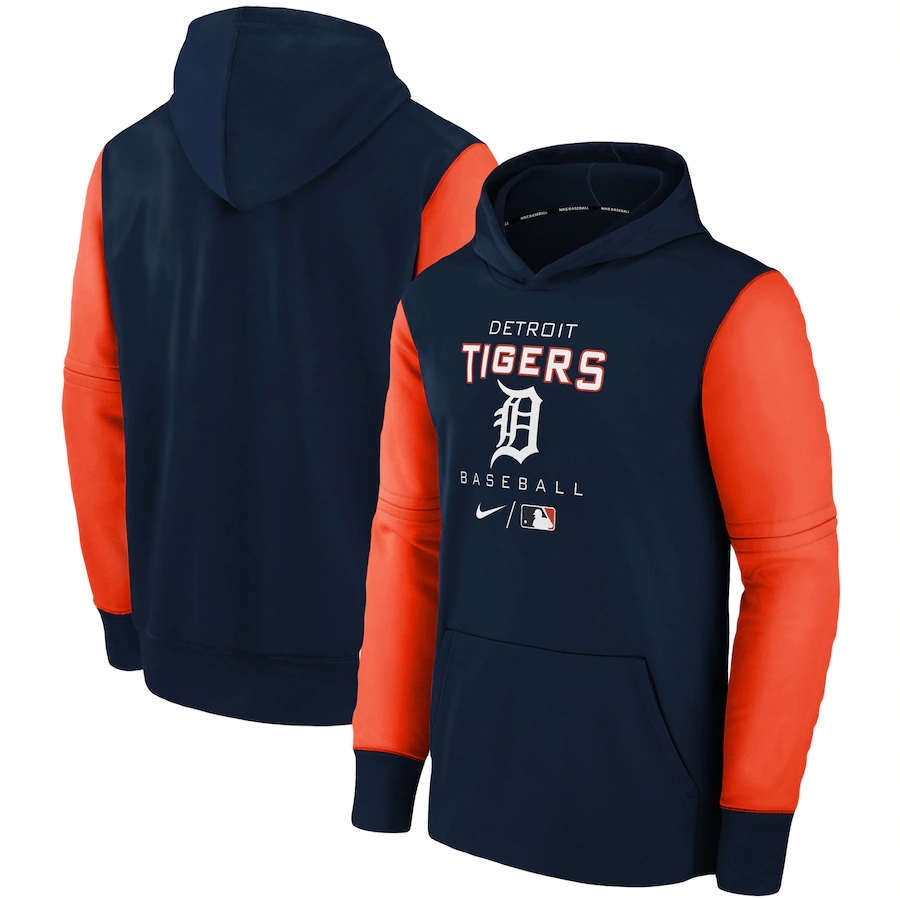 Men's Detroit Tigers Navy 2022 Therma Performance Pullover Hoodie